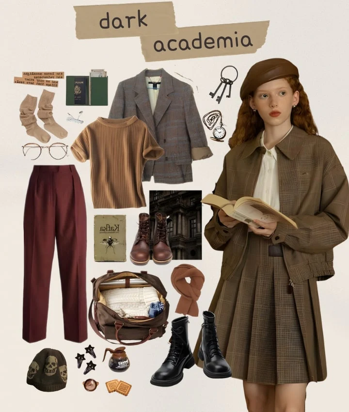 dark academia aesthetic collage